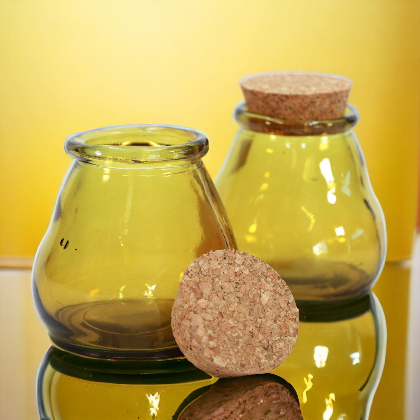 1 x Vorratsglas "Honey" mit Korkdeckel - 10 cm - 380 ml