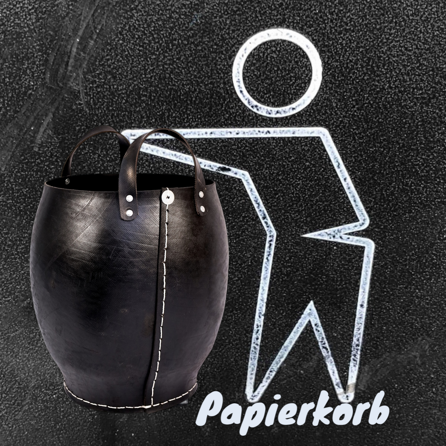 Korb Gummikorb aus recycelten Reifen, Brennholzkorb, Übertopf - 35 cm - klein