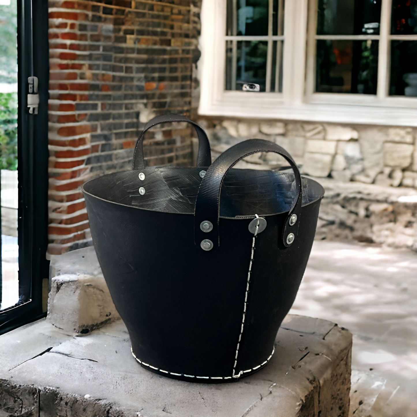 Korb (Übertopf/Holzkorb) aus recycelten Reifen Ø 40cm