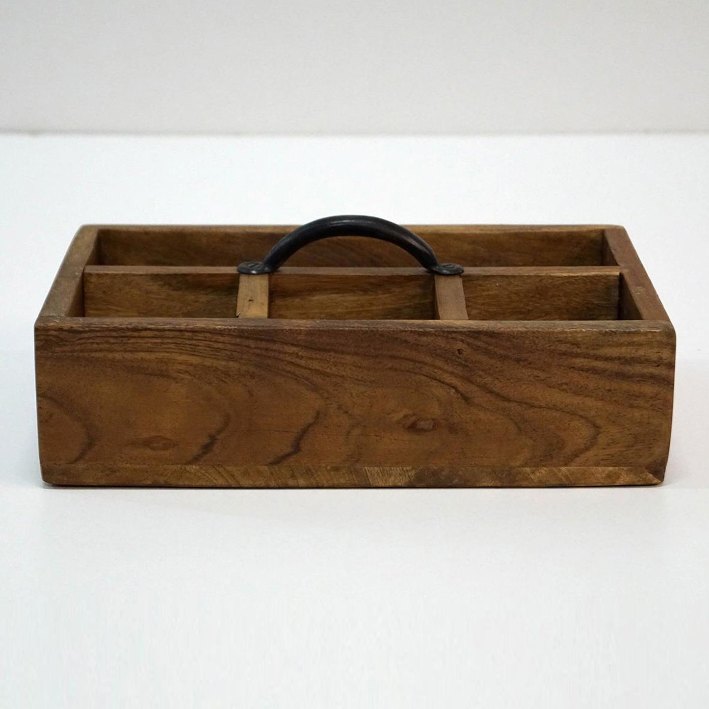 Holzkasten "Kako" mit 4 Aufteilungen 30x20x8 cm - Vintage