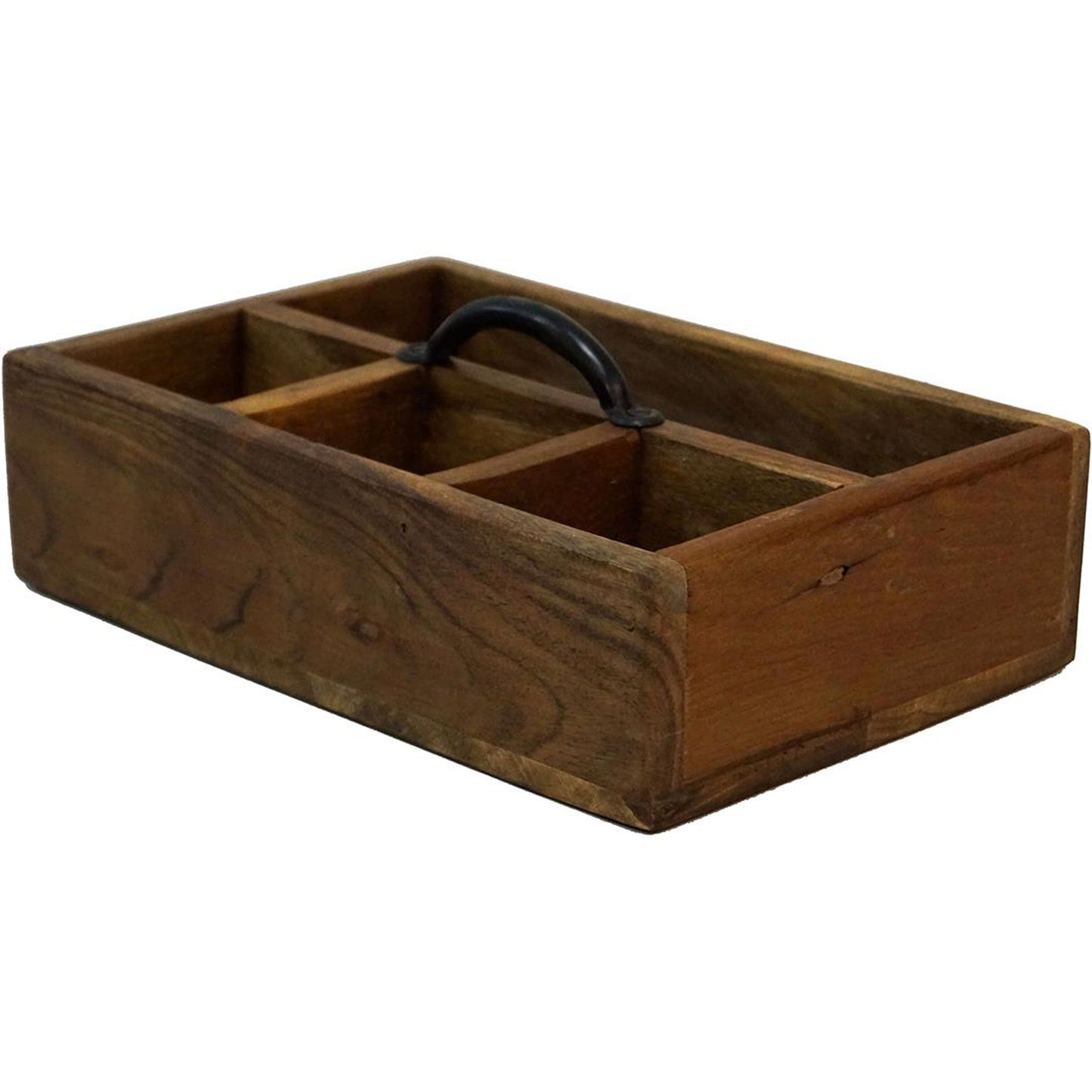 Holzkasten "Kako" mit 4 Aufteilungen 30x20x8 cm - für Grillzubehör