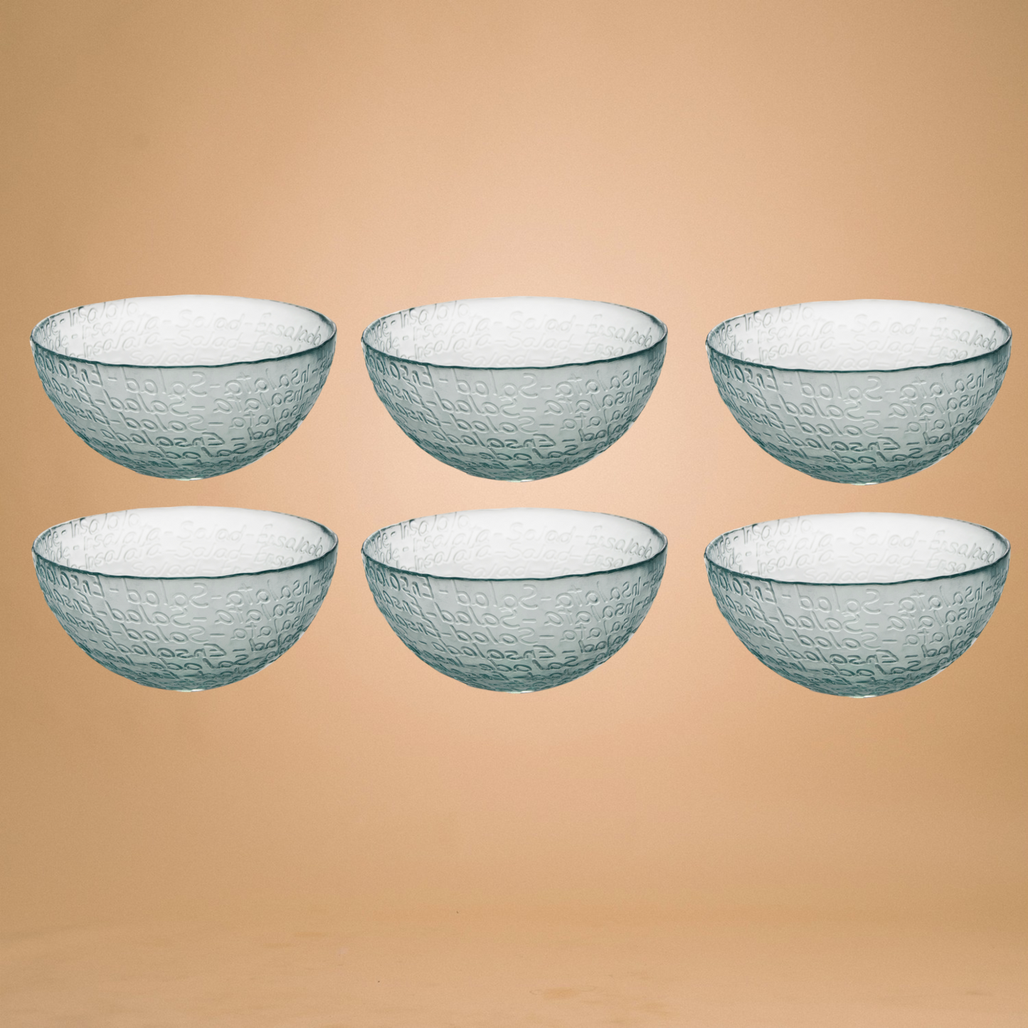 6er Set Glasschale "Mediterraneo" Ø 18 cm - Müsli-, Snack- Salatschüssel