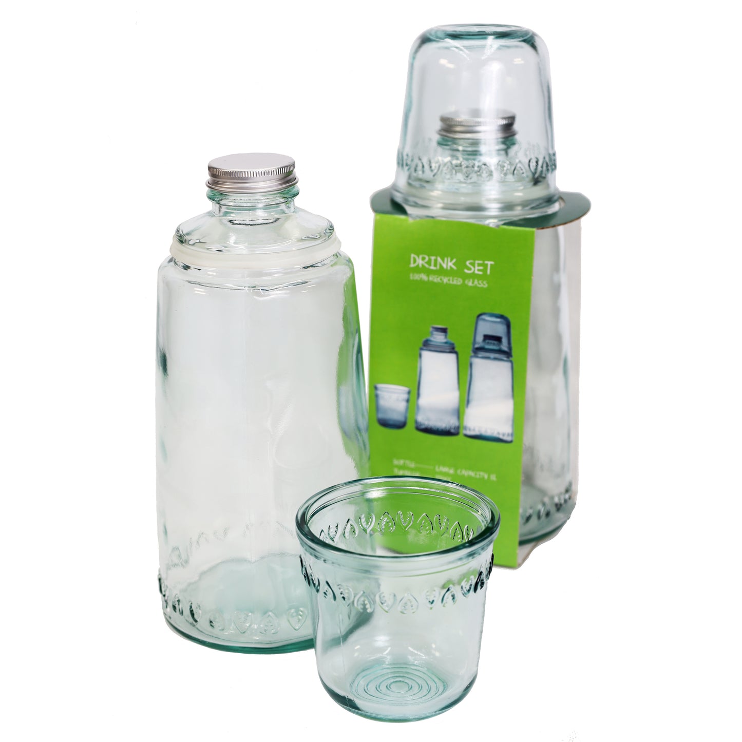 Trinkflasche "To Go" - Flasche und Becher im 2-teiligen Set - 28 cm