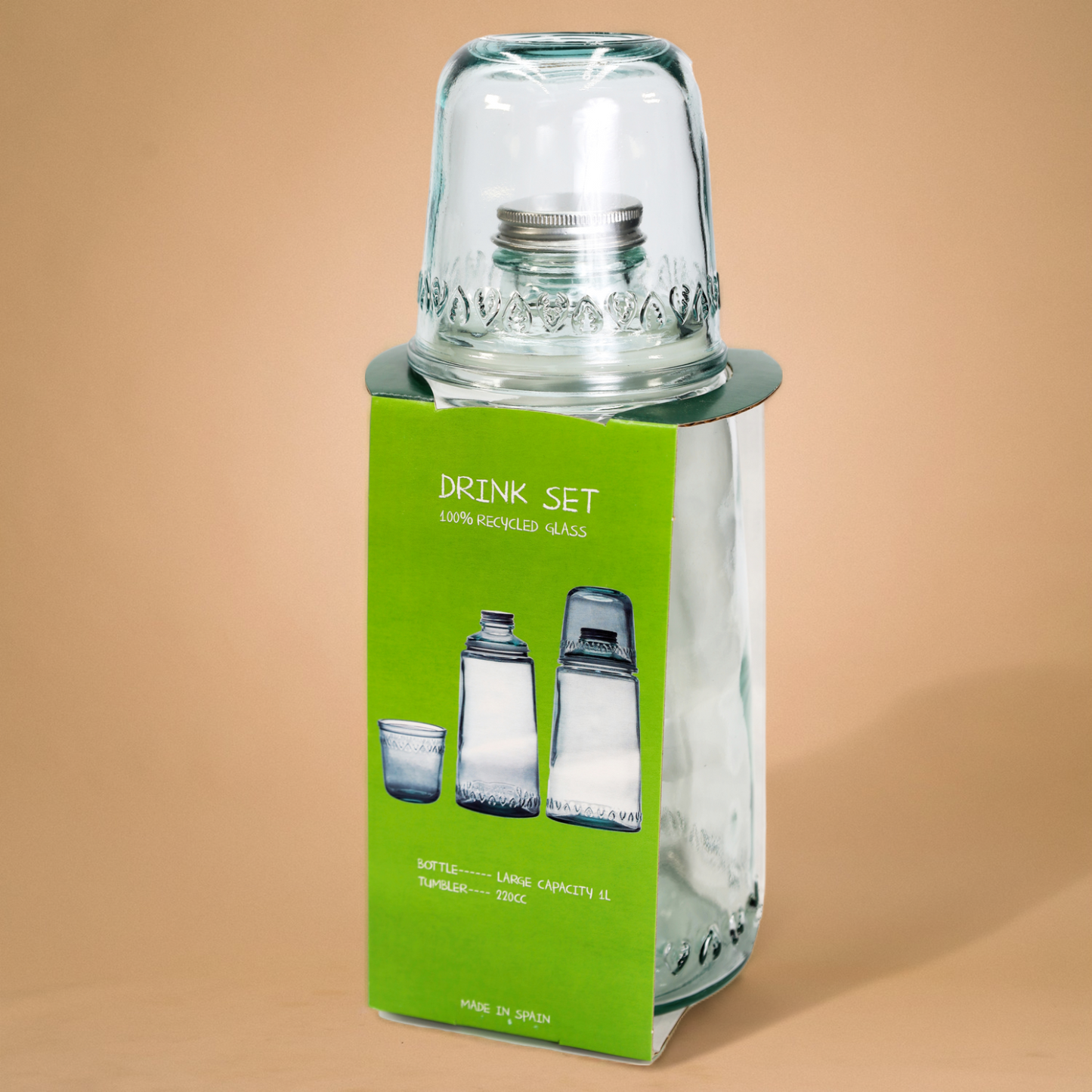 Trinkflasche "To Go" - Flasche und Becher im 2-teiligen Set - 28 cm