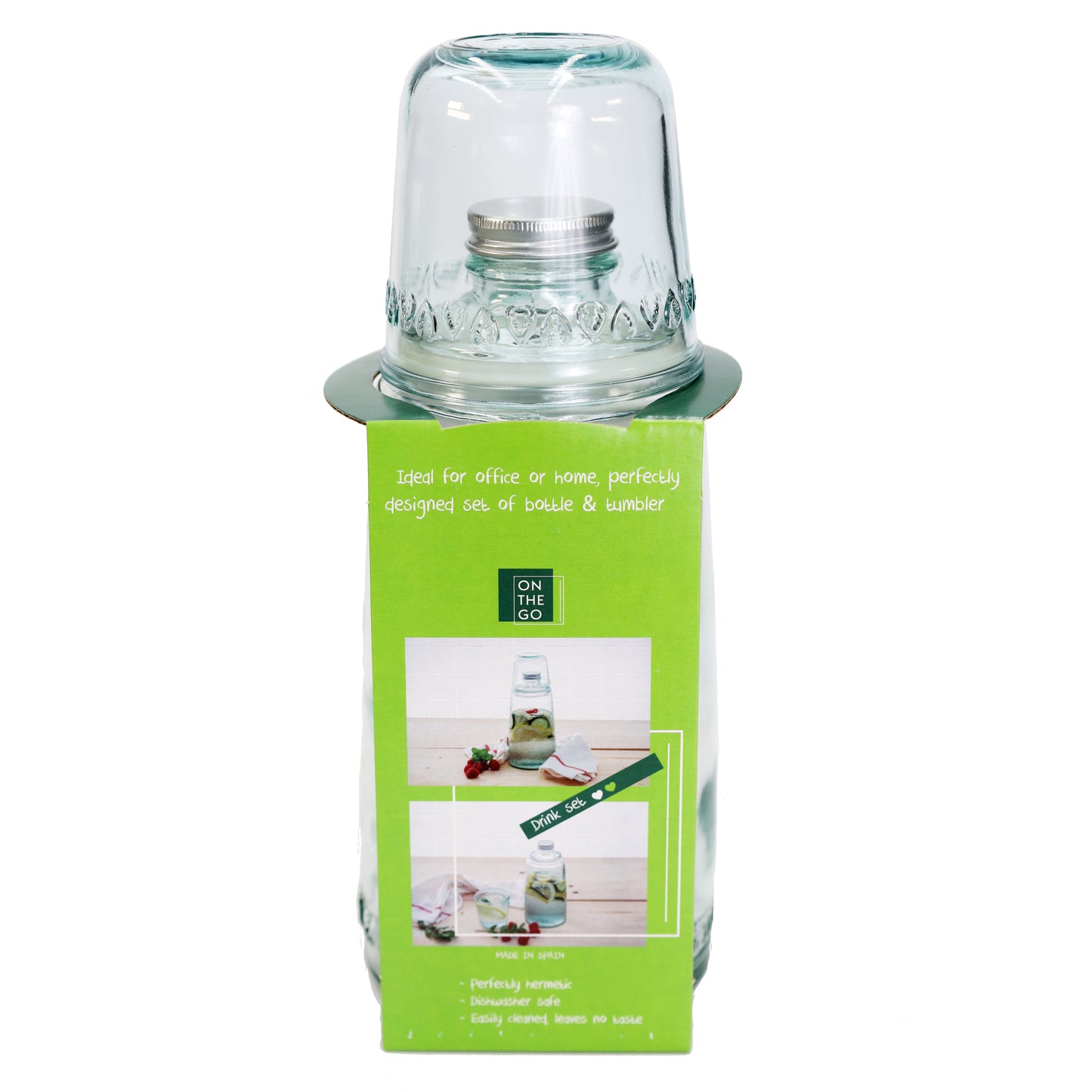 Trinkflasche "To Go" - Flasche und Becher im 2-teiligen Set - 28 cm