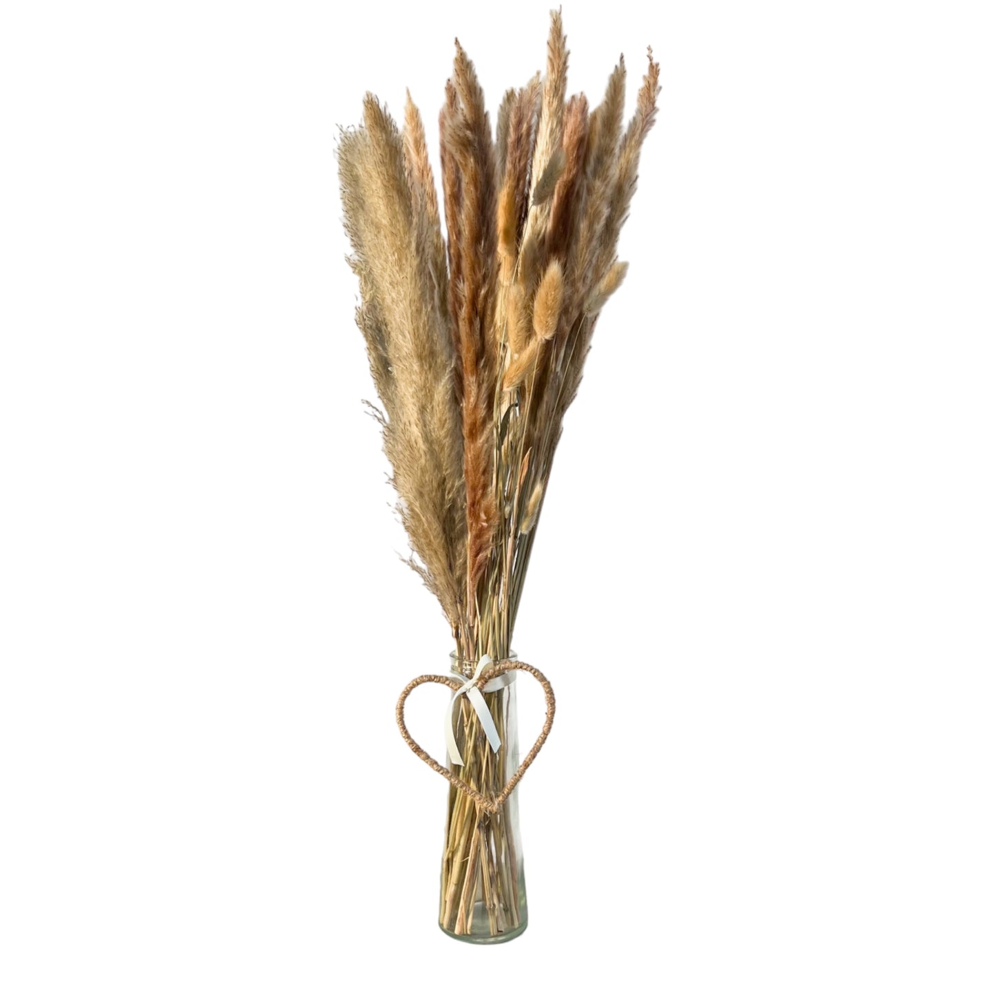 Trockenstrauß "Dried in bottle" mit Vase groß - 75 cm - Flaschenvase 25 cm