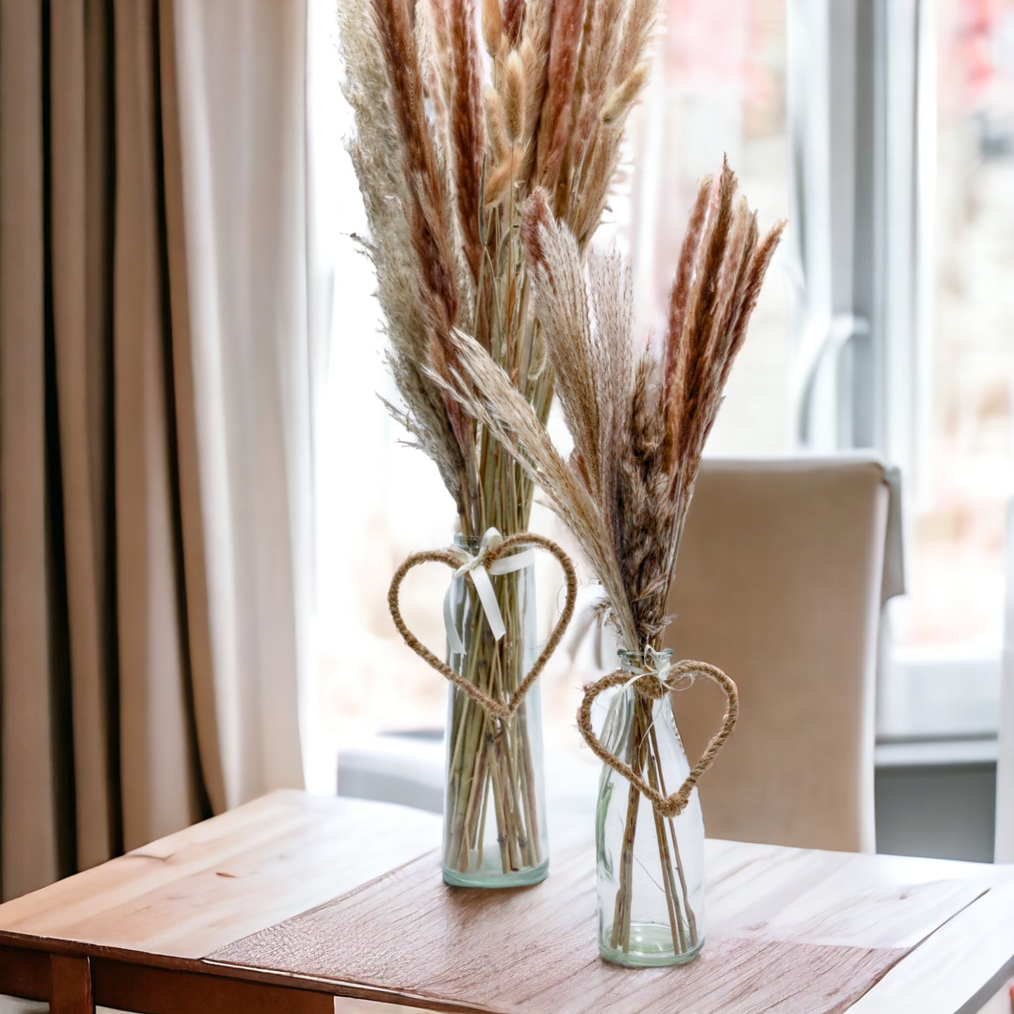 Trockenstrauß "Dried in bottle" mit Vase groß - 75 cm - Flaschenvase 25 cm