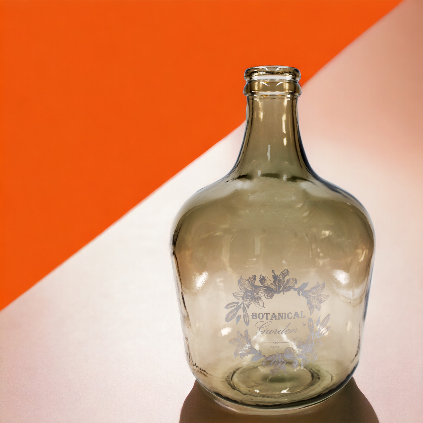 Vase - Flaschenkaraffe "Botanical" 12 l antik mit Aufdruck - 42 cm