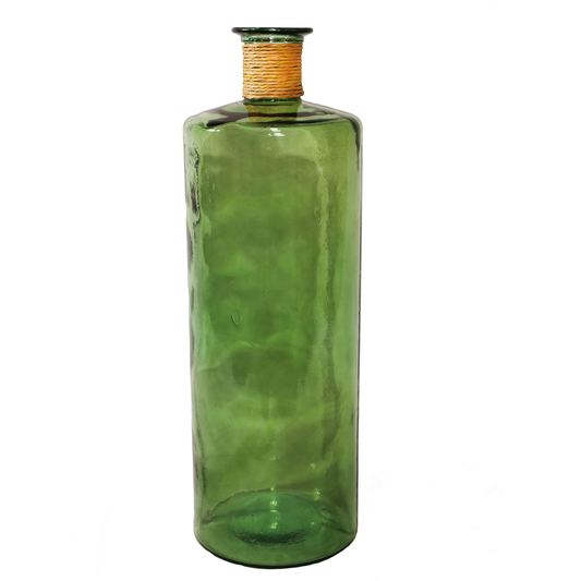 Vase - Bodenvase "Frances" grün mit Naturkordel - 75 cm