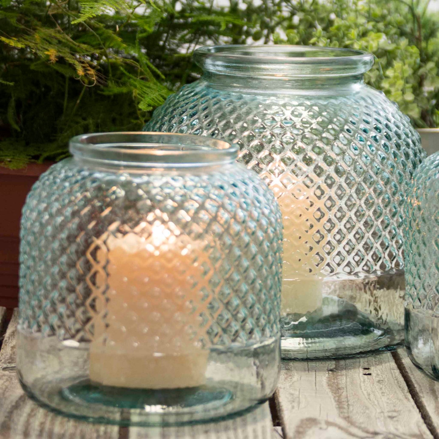 Windlicht | Vase XL "Mora" eisgrau - 24 cm - 680 ml