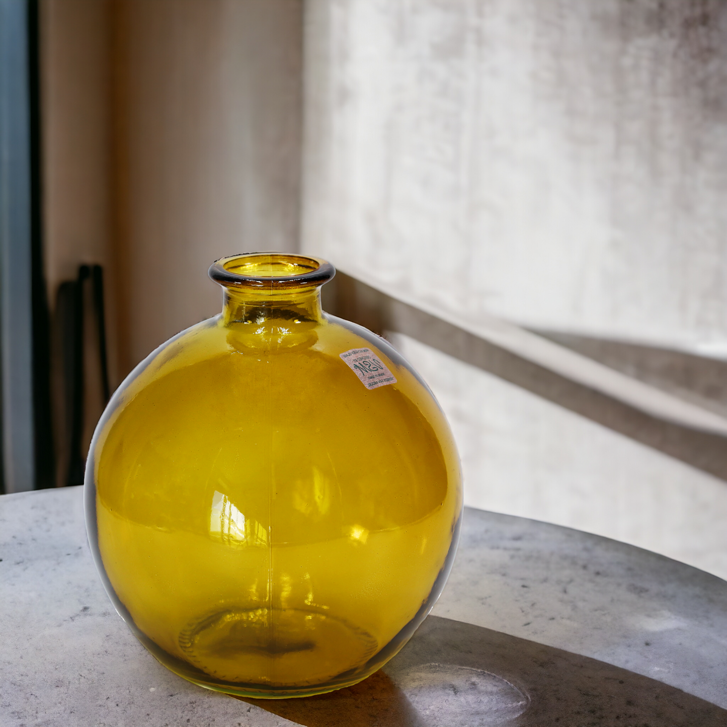 Kugelvase | Blumenvase "Sira" Honey - schöne runde Form - 18 cm