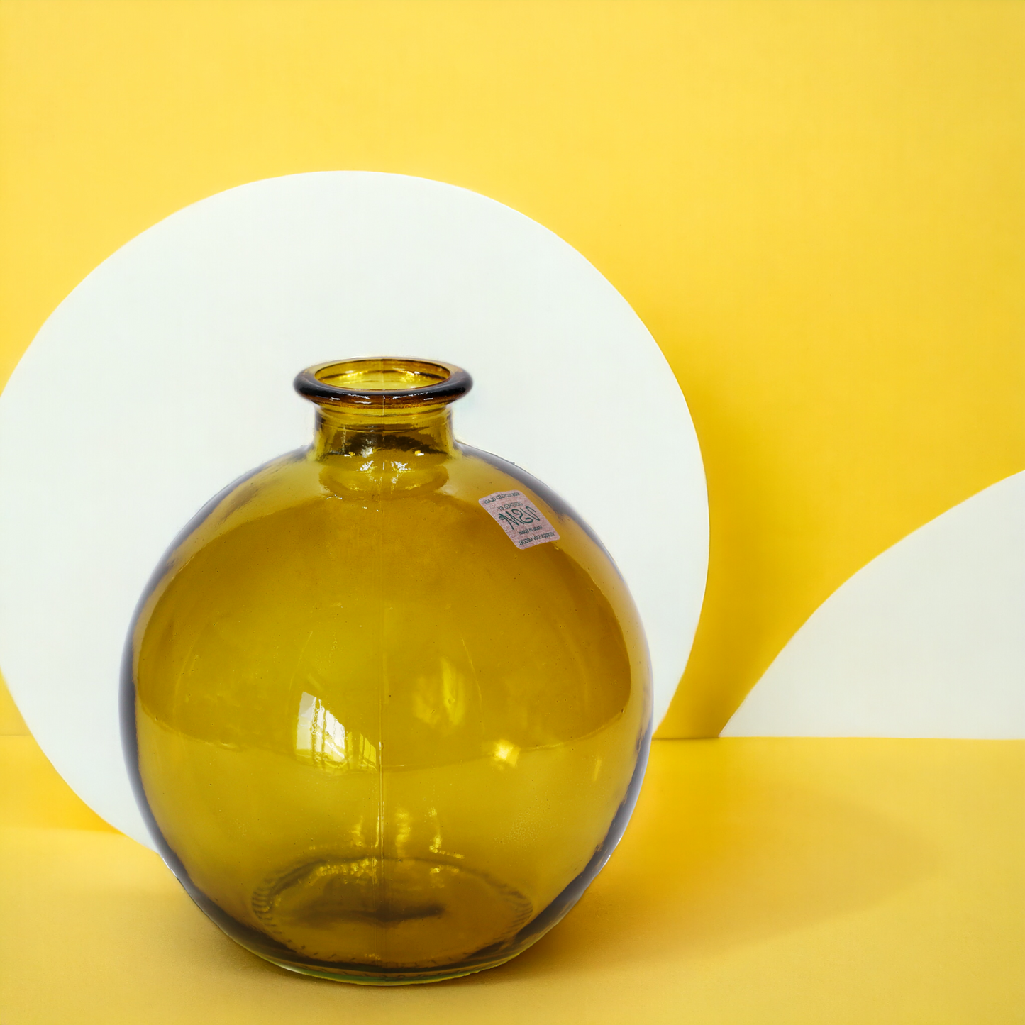 Kugelvase | Blumenvase "Sira" Honey - schöne runde Form - 18 cm
