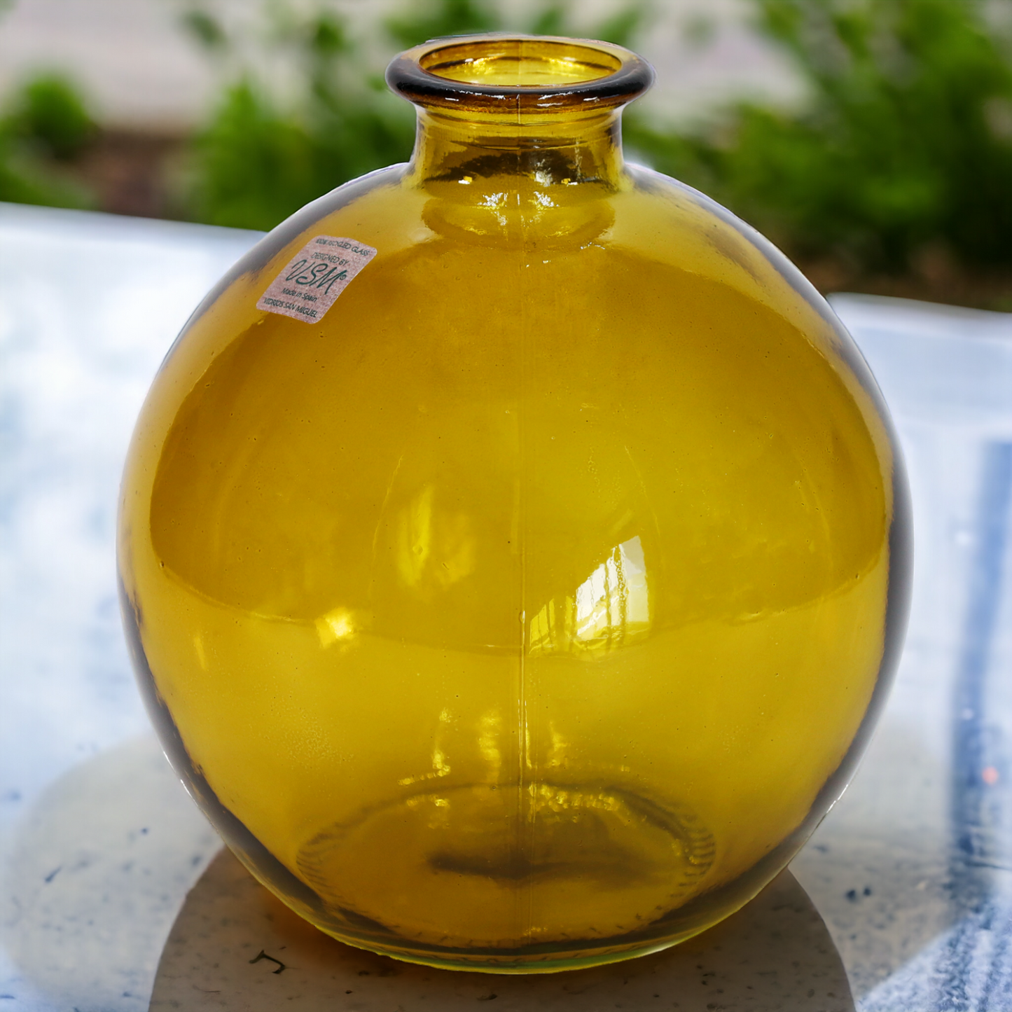 Kugelvase | Blumenvase "Sira" Honey - schöne runde Form - 18 cm
