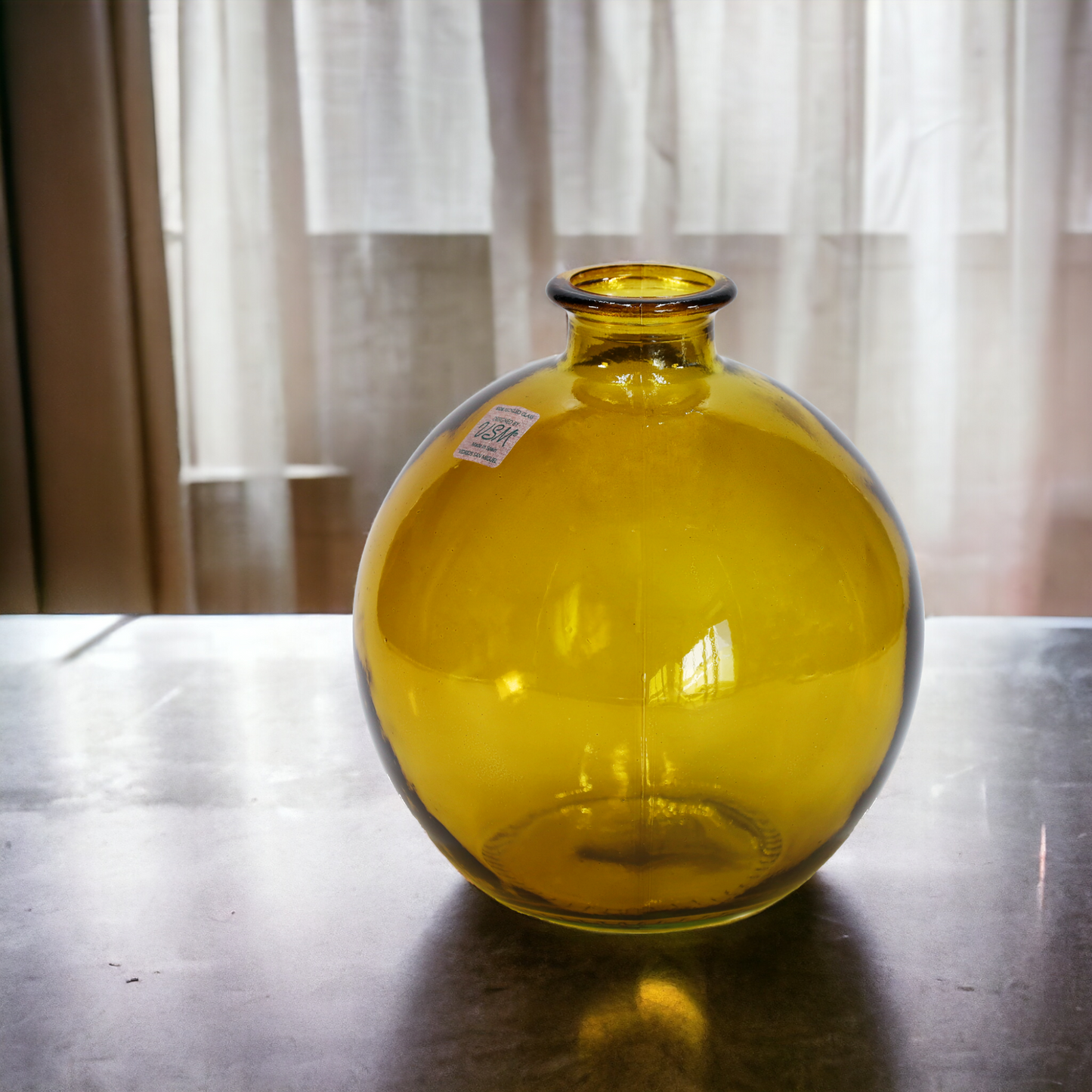 Kugelvase | Blumenvase "Sira" Honey - schöne runde Form - 18 cm