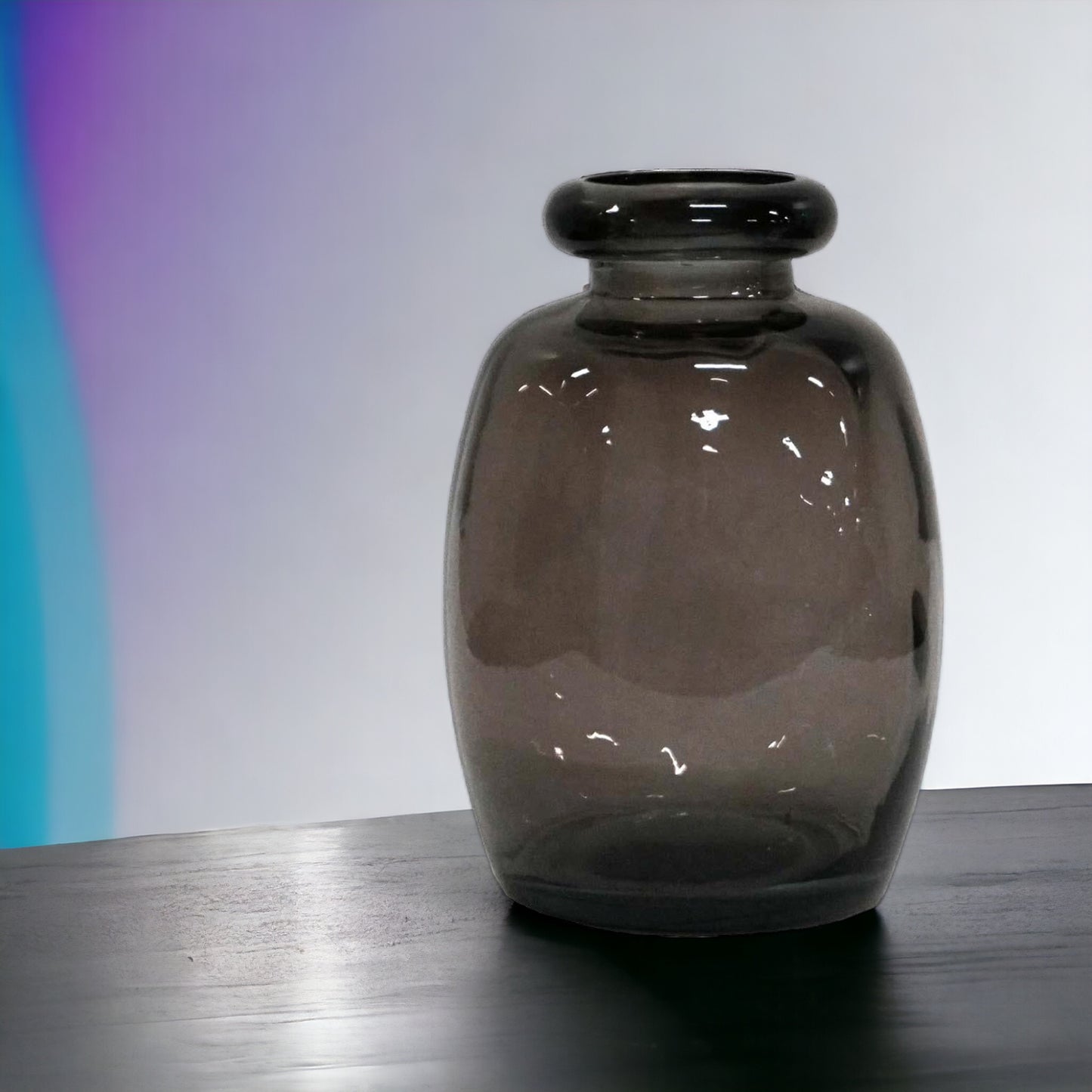 Glasvase | Blumenvase "Shape" S - anthrazit-grau 15x10x10x cm recyceltes Glas