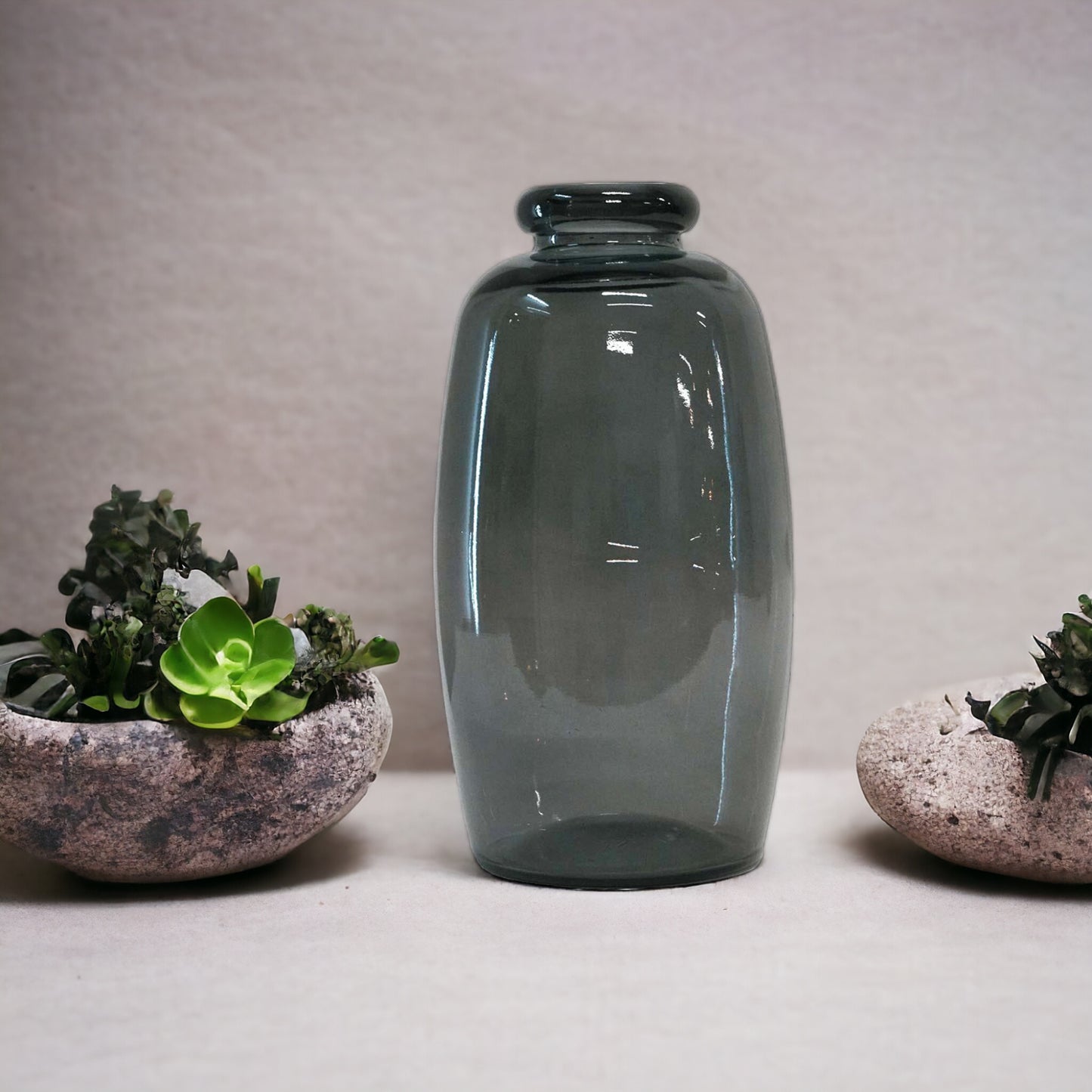 Glasvase "Shape" M - anthrazit-grau 35x16x16 cm - recycling Glas