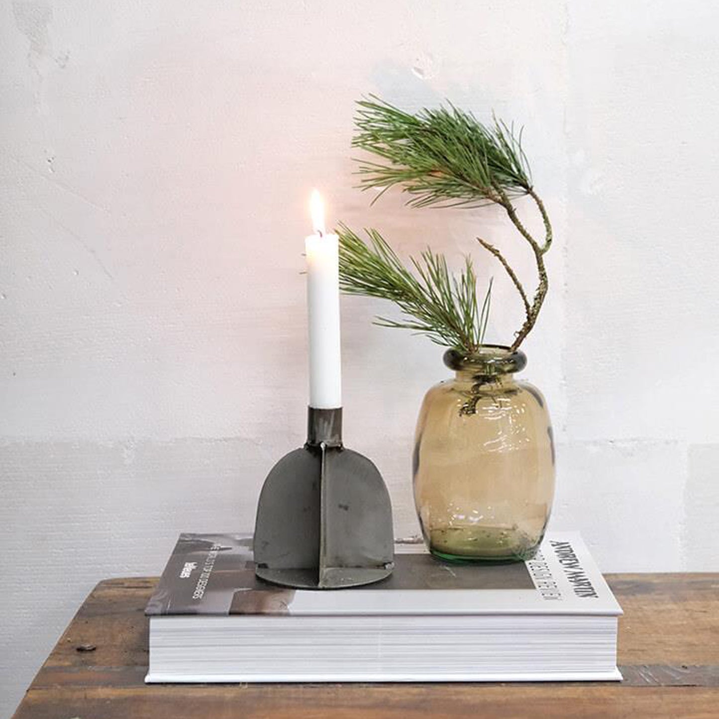 Glasvase | Blumenvase "Shape" S - rauchfarbig braun-grau - 15x10x10 cm recyceltes Glas