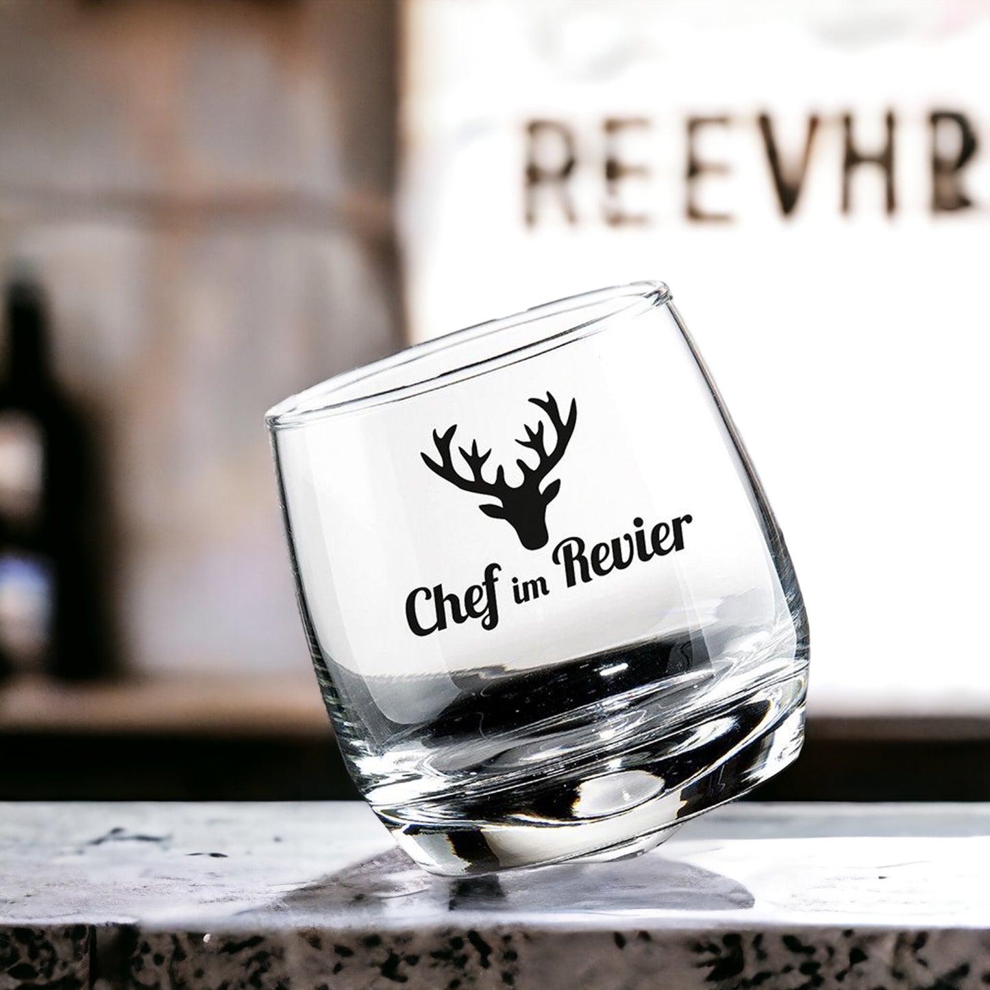Whiskey Glas | Wackelglas "Chef" 2er-Set