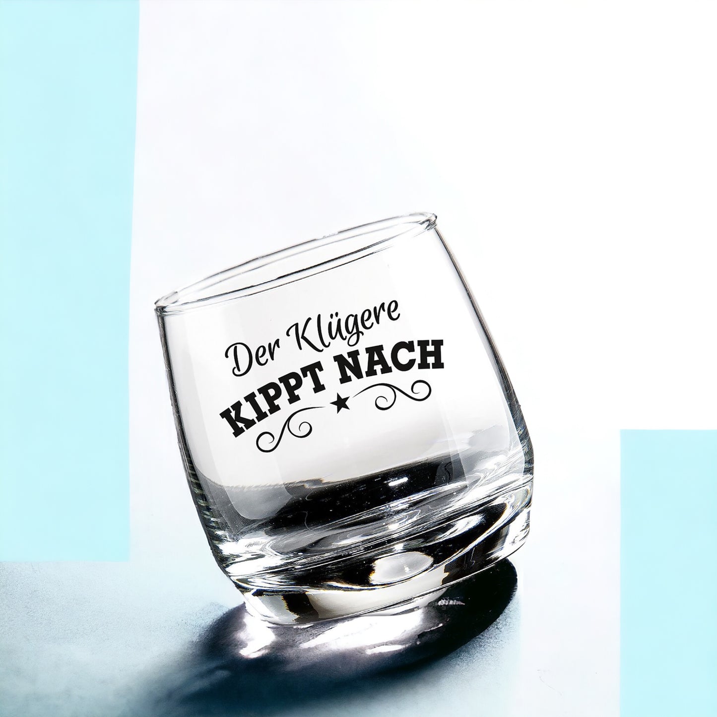 Whiskey | Glas Wackelglas "Kipp nach" 2er-Set 200 ml 8,5 x 7,5 cm