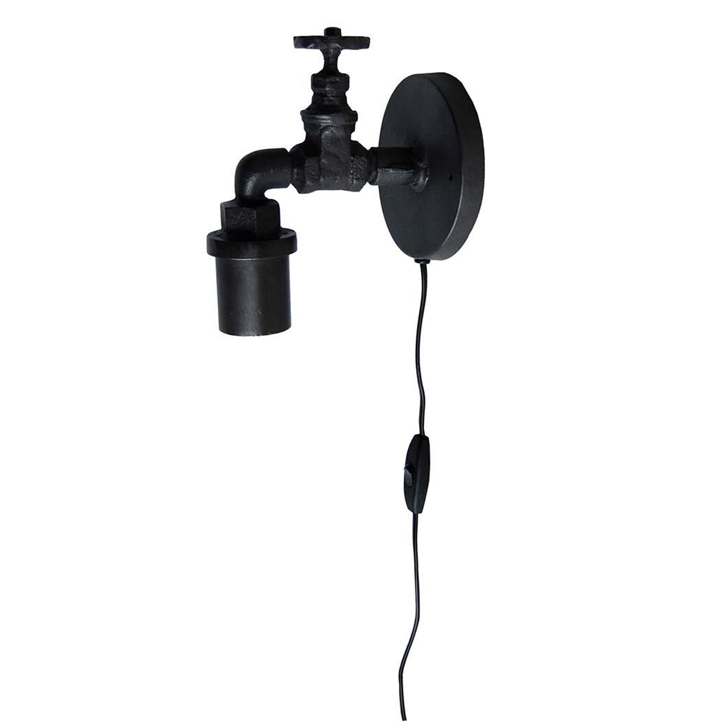 Design Wandlampe Wasserhahn "Albani" aus Eisen E27 22x14 cm mit Kabel und Schalter