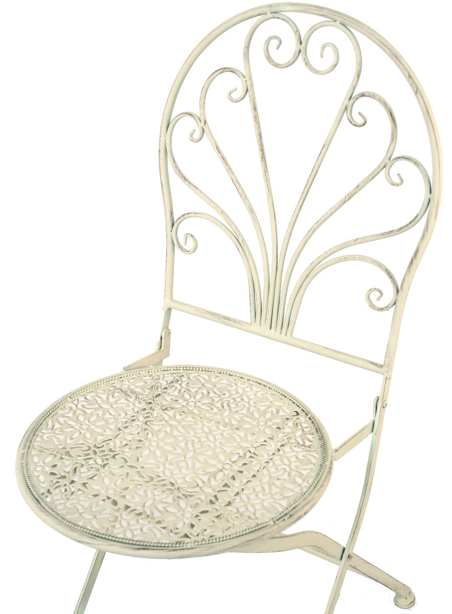Deko Stuhl antique weiß aus Metall