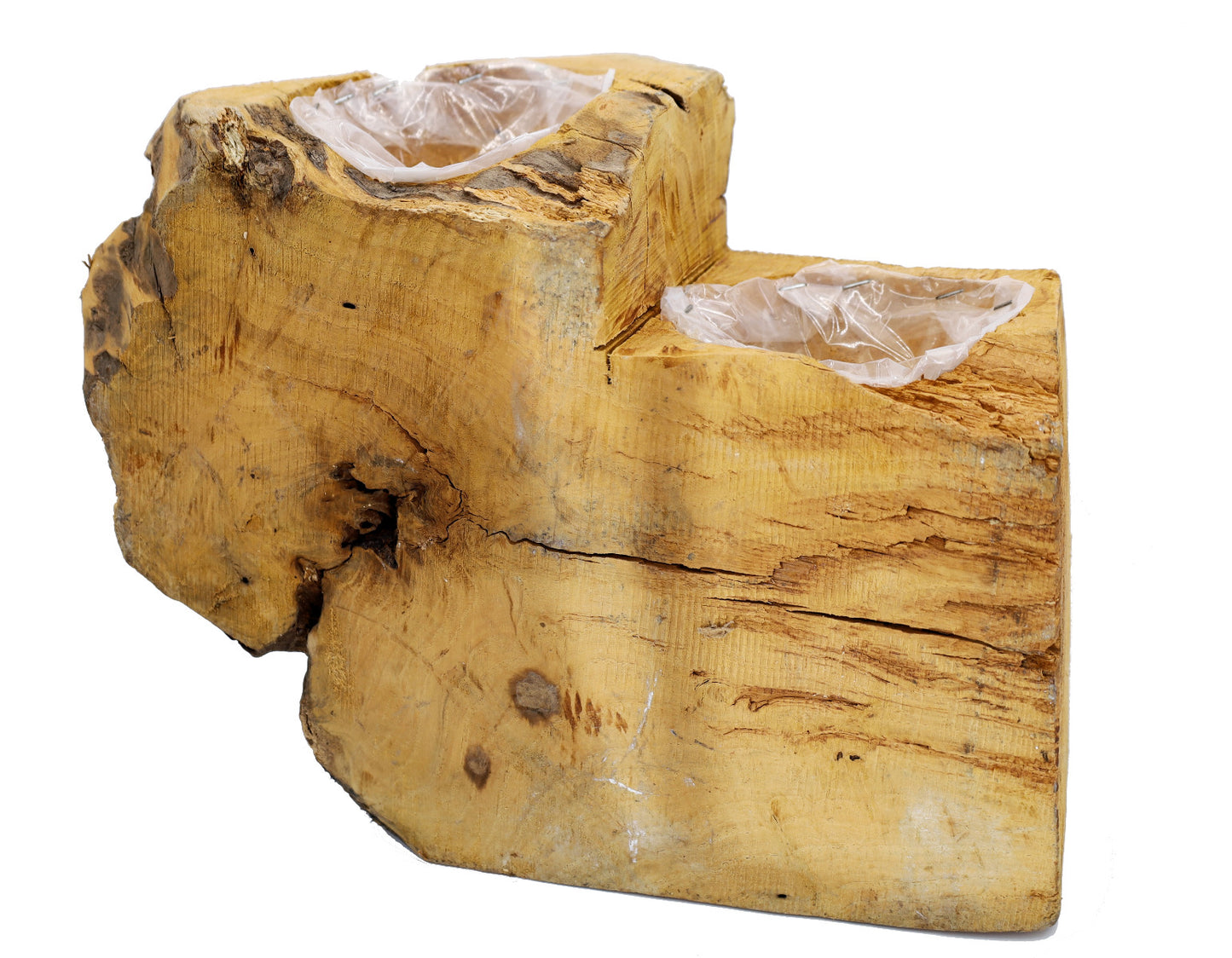 Dekorative Holzskulptur zum Bepflanzen
