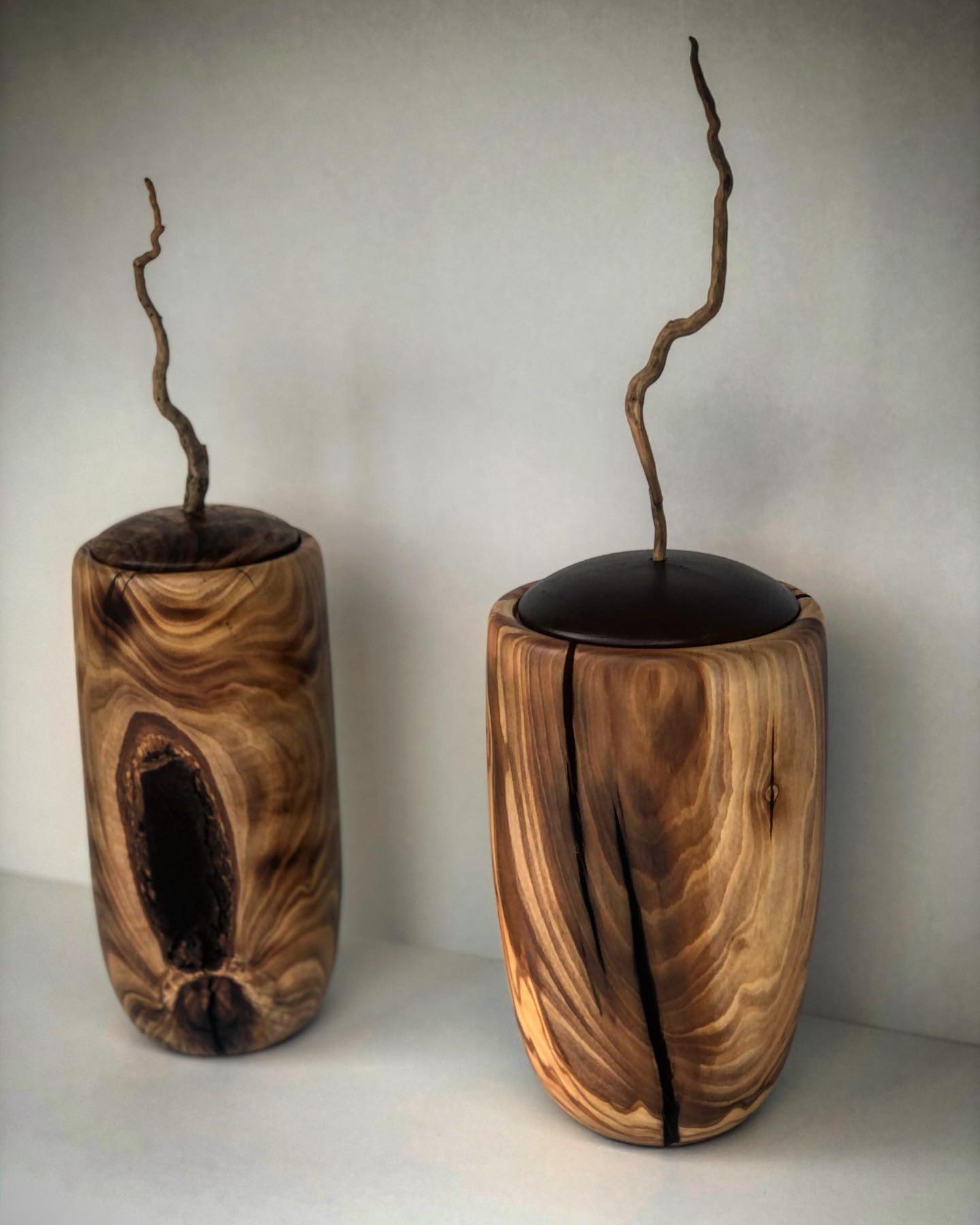 Kunst Gefäß aus Olivenholz