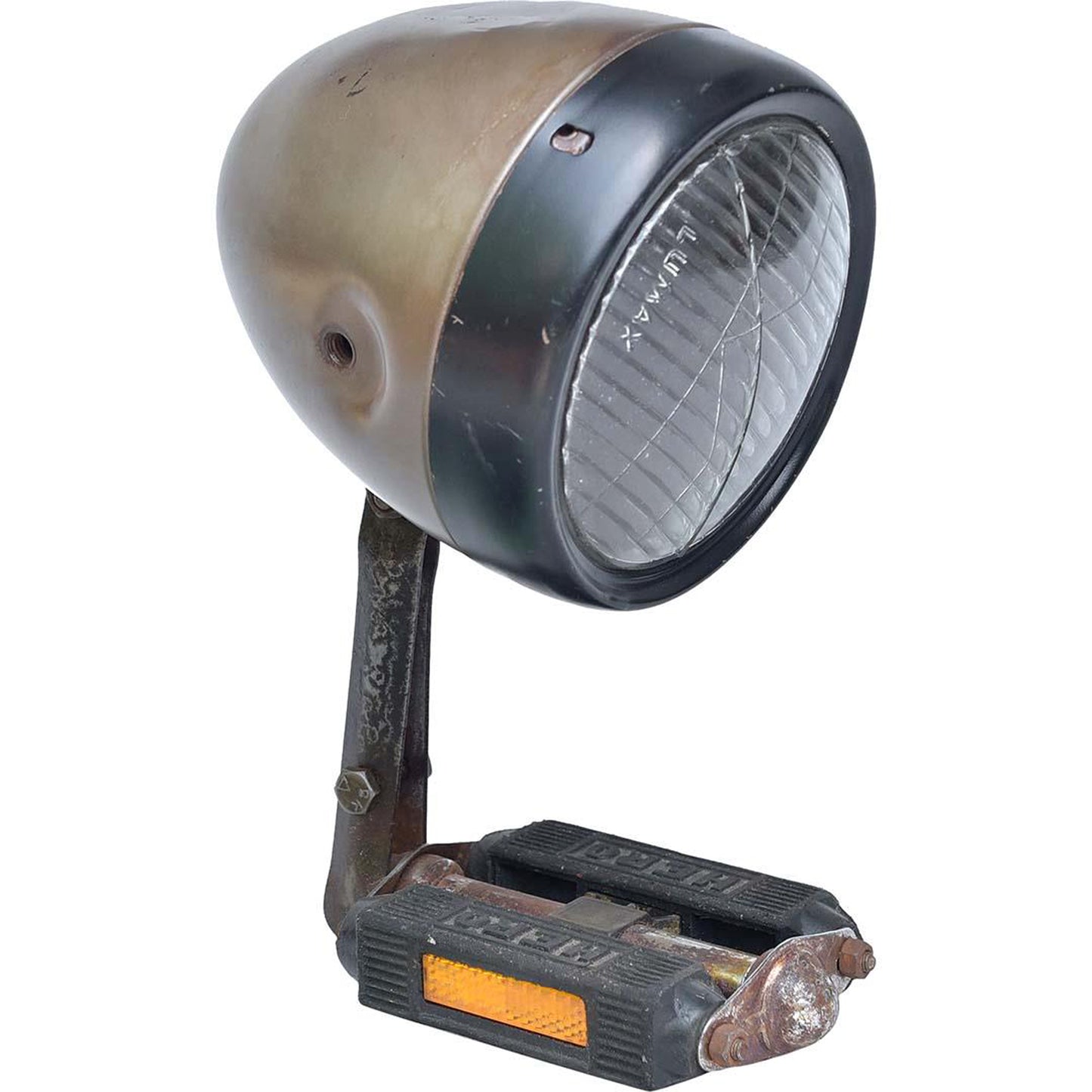 Tischlampe "Vita" - Upcycling aus altem Mopedscheinwerfer 24 x 15 cm mit Schalter