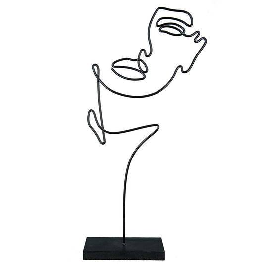 Deko Skulptur | face  "Visione" aus Metall moderne Deko 16 x 35 cm