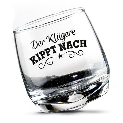 Whiskey | Glas Wackelglas "Kipp nach" 2er-Set  200 ml 8,5 x 7,5 cm