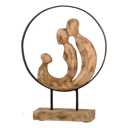 Skulptur "Familia" Mangoholz/Metall 41 cm