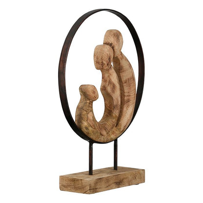 Skulptur "Familia" Mangoholz/Metall 41 cm