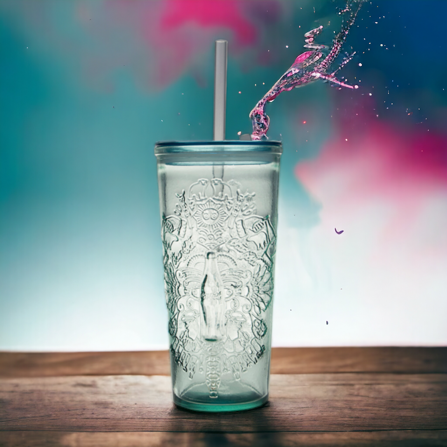 Coca Cola® Trinkglas №6 mit Strohhalm 500 ml 2er Set