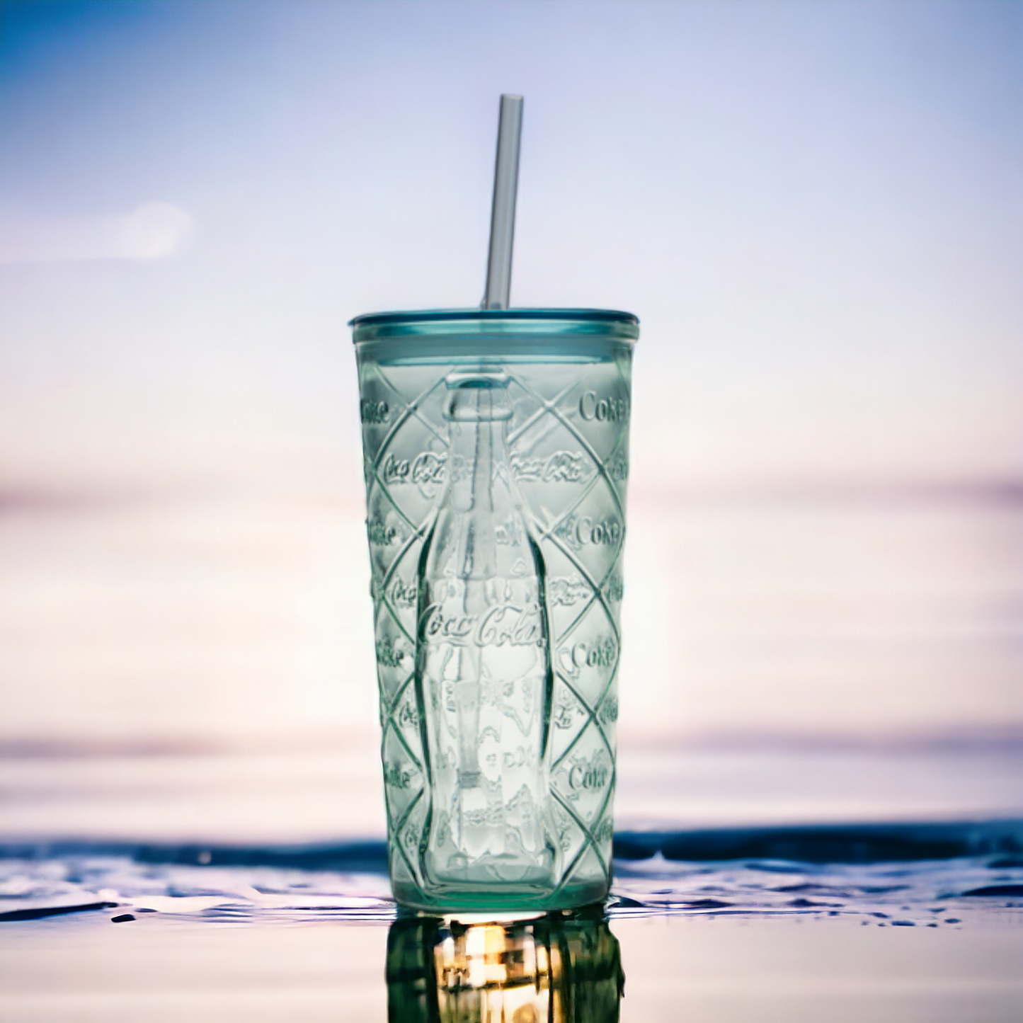 Coca Cola® Trinkglas №5 mit Strohhalm 500 ml 2er Set