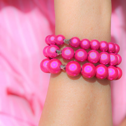 "Ella in Love" Pink Cosmos Perlenarmband
