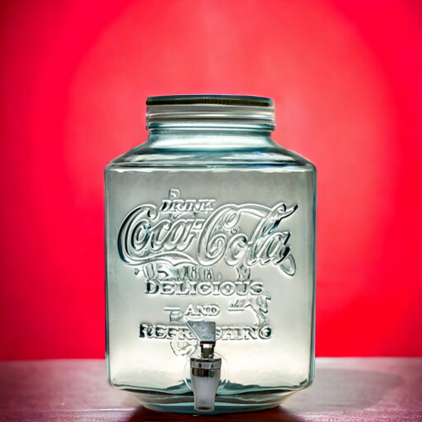 Coca Cola® Getränkespender Glas mit Zapfhahn 5 l - 26 cm