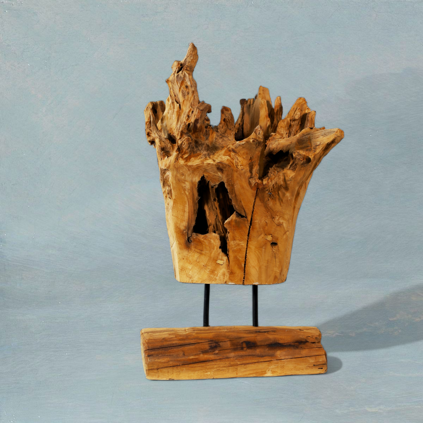 Holzskulptur "BigWood-Fire" (Wurzelholz) auf Ständer ca. 55 cm - Handarbeit - Unikat