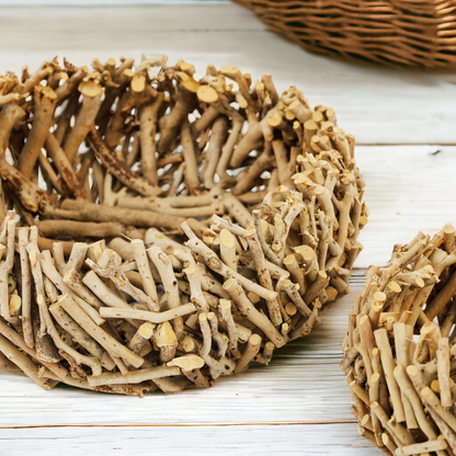 Holzkorb | Schale aus Teebaumstrauchästen 2 tlg. - Handarbeit - 43 cm | 30 cm