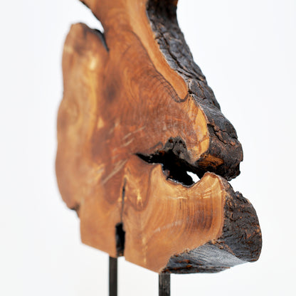 Kunstobjekt | Dekoskulptur aus Olivenholz auf Ständer 30 cm Handarbeit Unikat