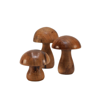 Deko Pilz aus Walnussholz (1 Stück) mittel