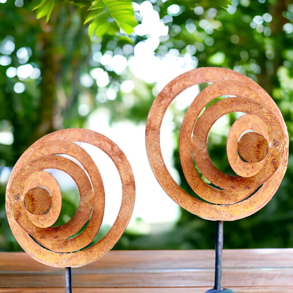 Gartenstecker "Wirbel"  | Blumenbeet und Topfdekoration - 20 cm, auf Stab 120 cm