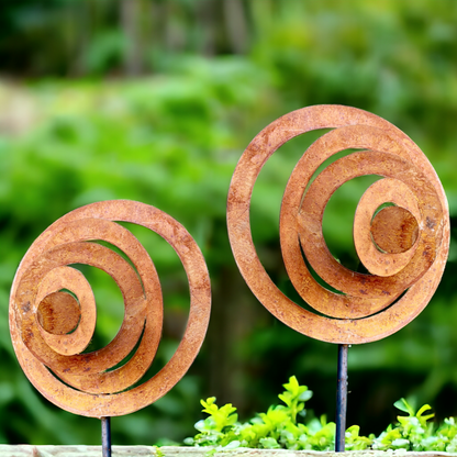 Gartenstecker "Wirbel"  | Blumenbeet und Topfdekoration - 20 cm, auf Stab 120 cm