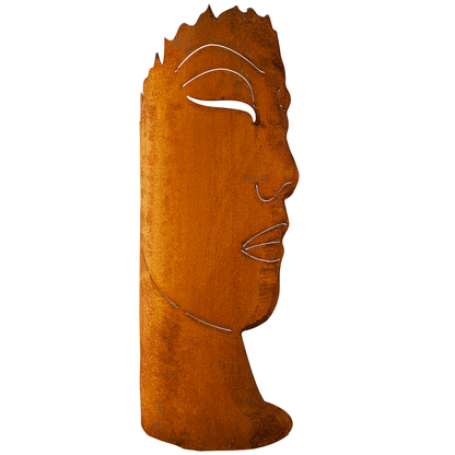 Dekoobjekt | Metallskulptur | Dekokopf  "Women" Edelrostoptik - 60 cm