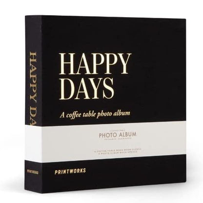 Fotoalbum | Fotobuch | Fotobox "Happy Day" 30 Seiten - schwarz/gold 24,5 x 24,5 cm