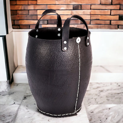 Korb Gummikorb aus recycelten Reifen für Brennholz, Übertopf - 42 cm - mittel