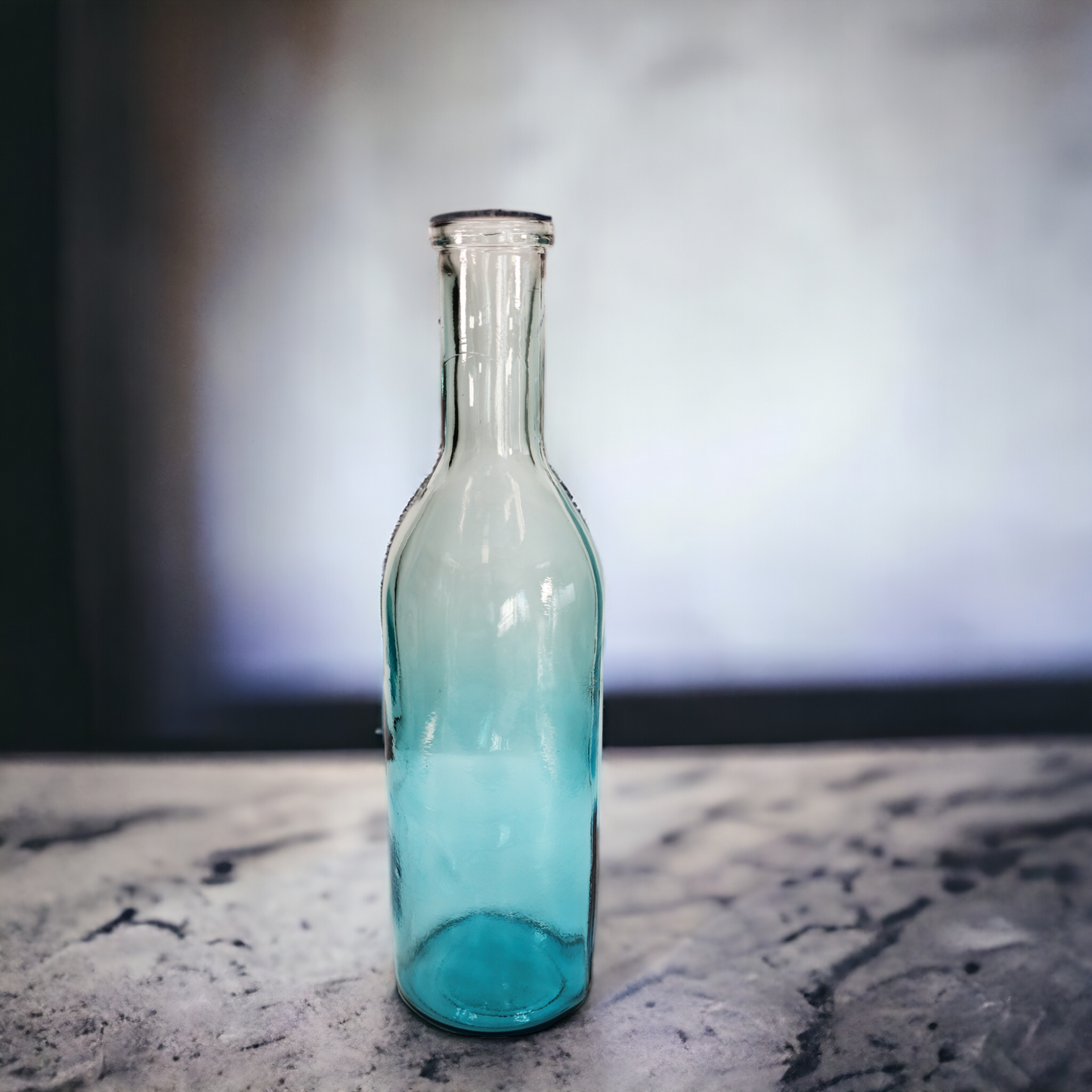 Vase - Flaschenvase "Rioja" mit blauem Farbverlauf - 50 cm