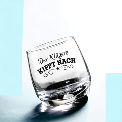 Whiskey | Glas Wackelglas "Kipp nach" 2er-Set  200 ml 8,5 x 7,5 cm