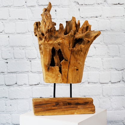 Holzskulptur "BigWood-Fire" (Wurzelholz) auf Ständer ca. 55 cm - Handarbeit - Unikat