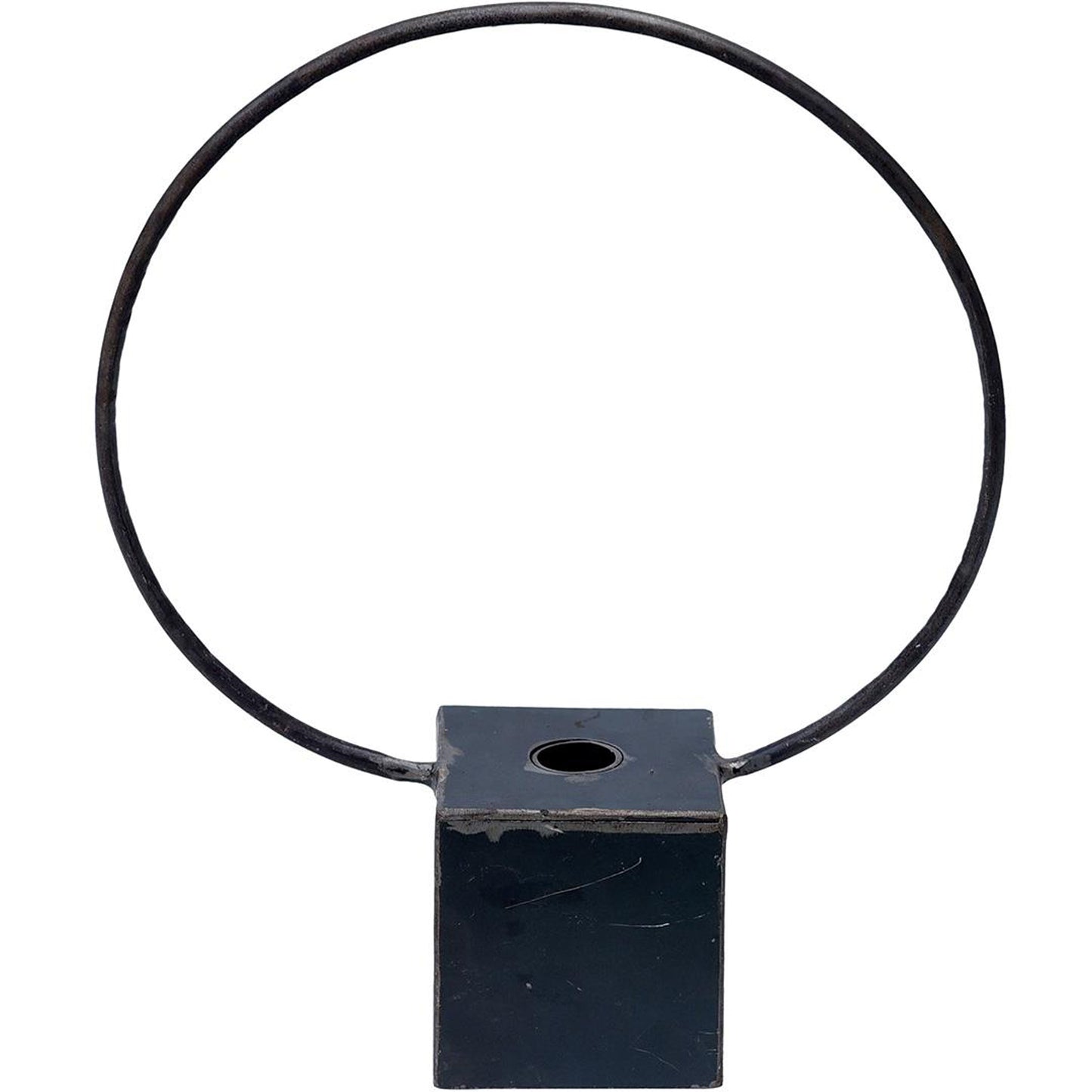 Kerzenhalter aus Eisen mit Ring 30 cm schwarz - Industrial Design